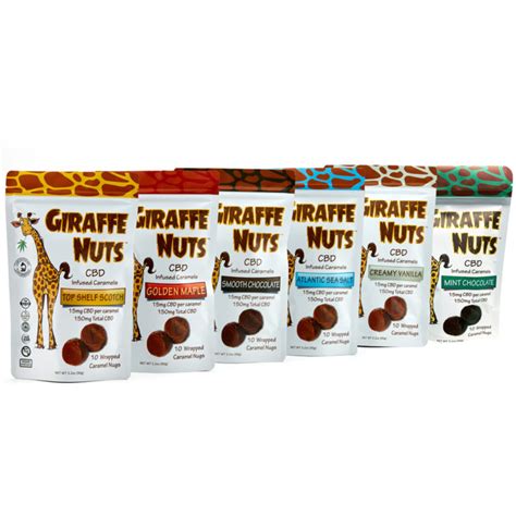 Giraffe Nuts 6 Pouch Pack Save On All Flavors 15mg Cbd Per Piece
