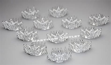 12 Mini Plastic Princess Queen Tiara Crown Party Favors Cupcake Toppers