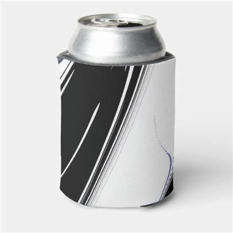Modern Black And White Can Cooler Zazzle