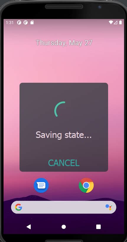 Android Emulator Abruptly Crashes With A Message Saving State