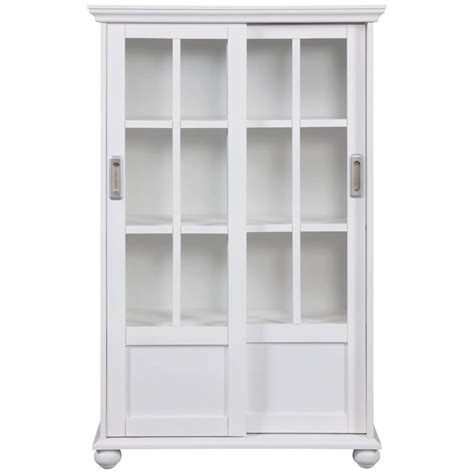 Ameriwood Home Abel Place White Glass Door Bookcase Hd51330 The Home