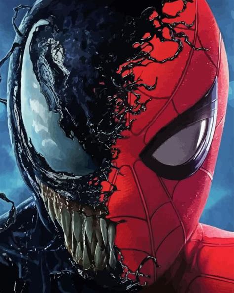 Half Venom Spider Man Paint By Number Numpaints Paint By Numbers