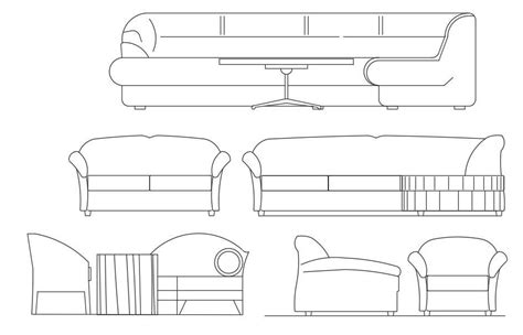 cad drawing   types  sofa set blocks  chairs