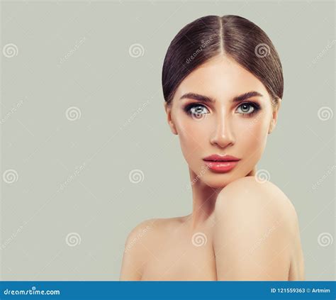 Young Perfect Woman Portrait Beautiful Female Face Stock Image Image