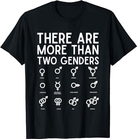 There Are More Than 2 Genders Gender Symbols Supportive T Shirt Uk Fashion