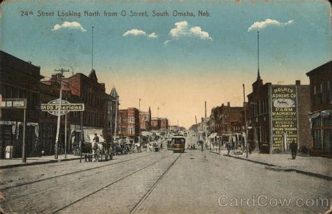 24th Street Looking North From O Street South Omaha Ne Postcard 1913