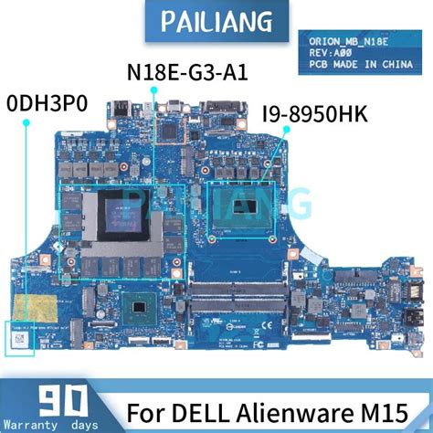 Dell Alienware M15 I9 8950hk Motherboard Laptop 0dh3p0 Orionmbn18e