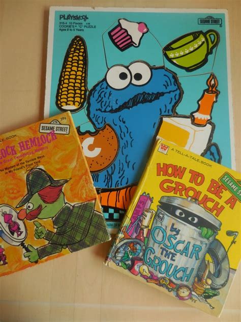 Cookie Monster Puzzle And Two Sesame Street Books