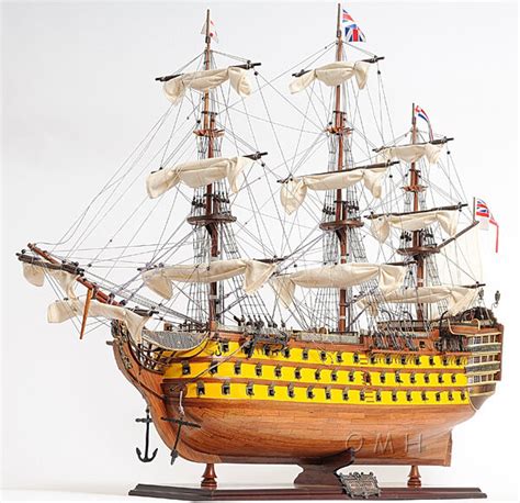 Hms Victory Admiral Nelson Tall Ship 37 Painted Wood Model Sailboat