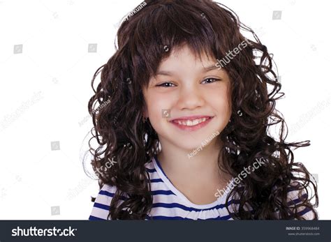 Portrait Charming Little Girl Smiling Camera Stock Photo 359968484