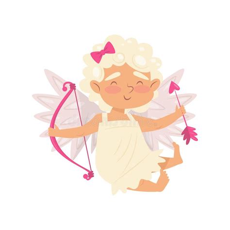 Angel Baby Girl Isolated Character Stock Vector