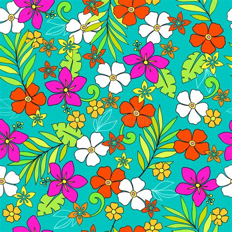 Teste Padrão Sem Emenda Floral Tropical Havaiano Ilustração Do Vetor Ilustração De Planta