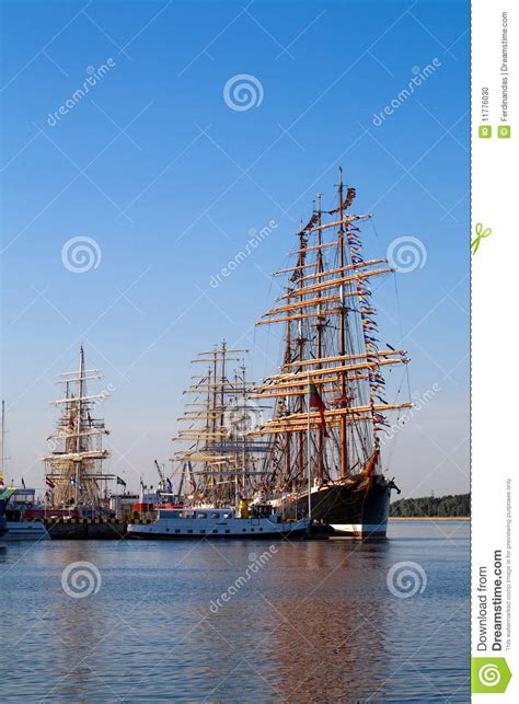 Masts Of Tall Ships In Port Stock Photo Image Of Booms