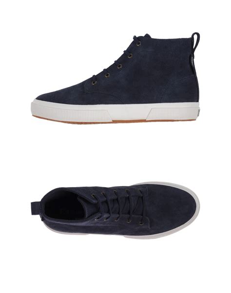 Superga Suede High Top Sneakers In Blue For Men Lyst