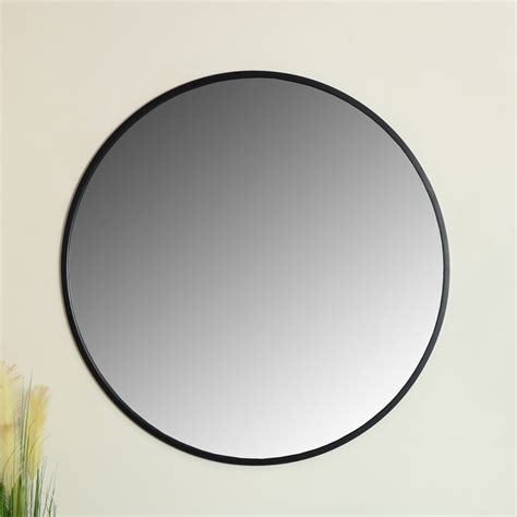 Large Round Black Wall Mirror Melody Maison