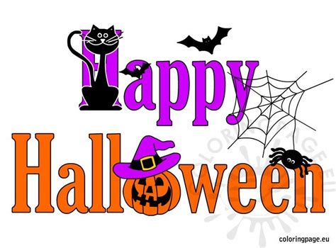 Happy Halloween Clip Art Coloring Page