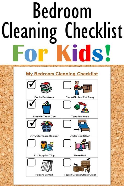 Bedroom Cleaning Checklist For Kids Etsy Bedroom Cleaning Checklist