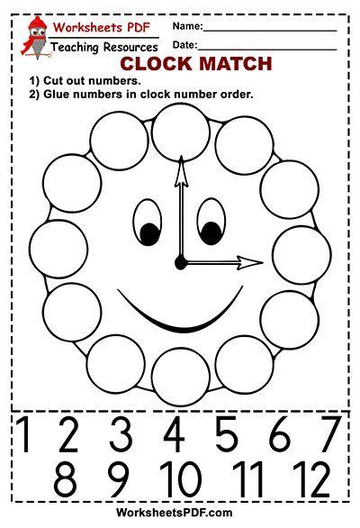 Time Clock Match Printable Sheets Free
