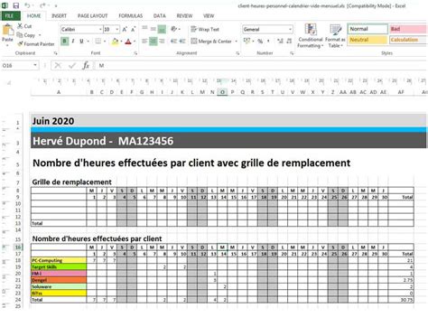 Créez Un Modèle De Planning Dans Excel Avec Planningpme