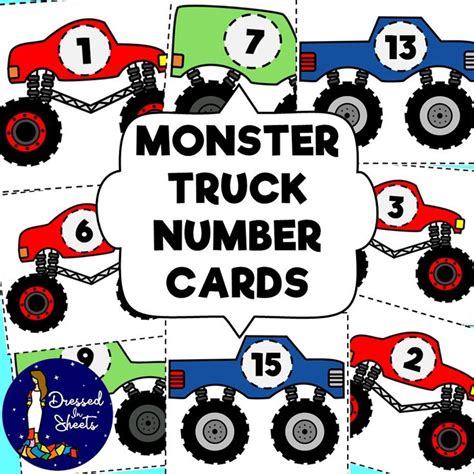 Monster Truck Number Cards Monster Trucks Number Cards Cards