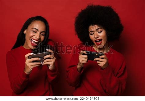 Two Excited Young African American Women Stock Photo 2240494805