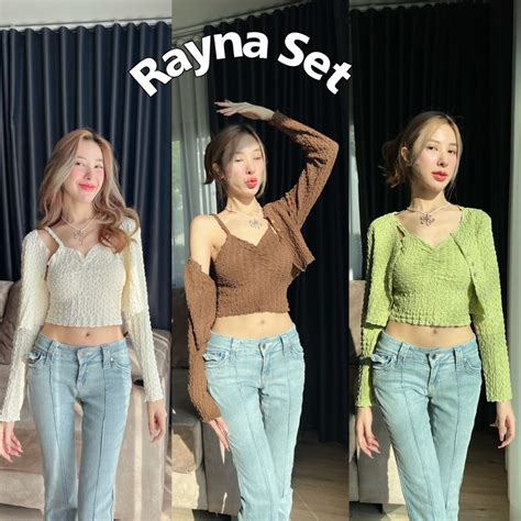 Rayna Set เรน่าเซ็ต ผ้ายืด ชุดเซ็ต Shopee Thailand