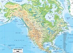 Physical Map of North America with Countries Maps - Ezilon Maps