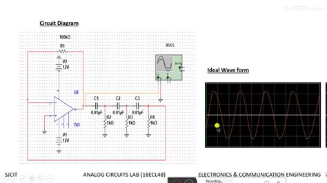 Rc Phase Shift Oscillator Simulation Using Multisim Youtube