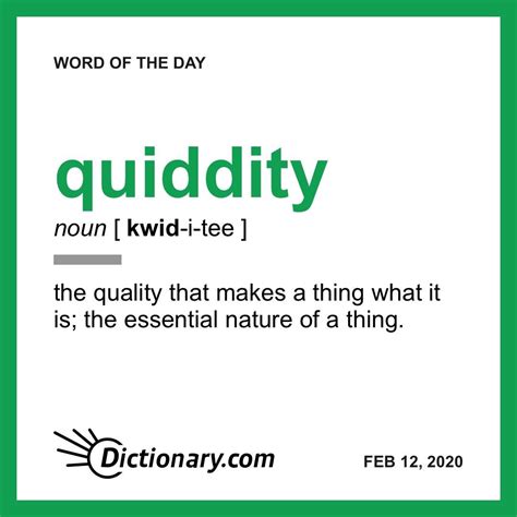 Quiddity Word Of The Day February 12 2020 In 2023 English