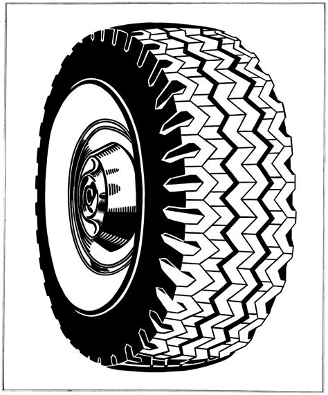 Tire Coloring Page Clip Art Of An Old Fashioned Vintage Man And Woman