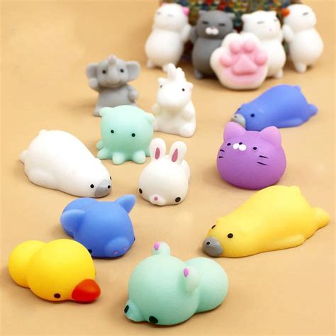 Squishy Toys, Mini Squishy Party Favors for kids Animal Squishies Stress Relief Toys Kawaii ...