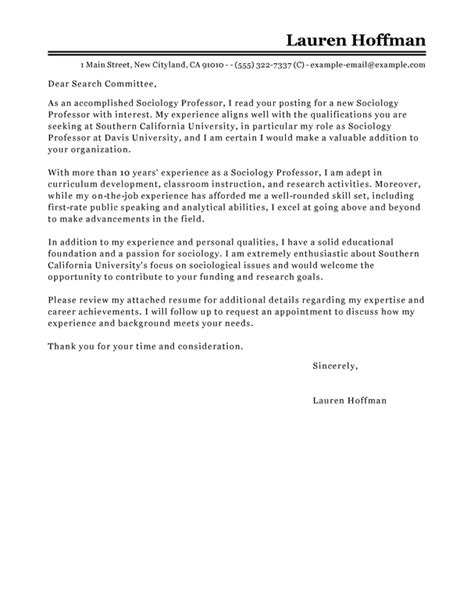 Sample Cover Letter For Professor Metroforensics Blog