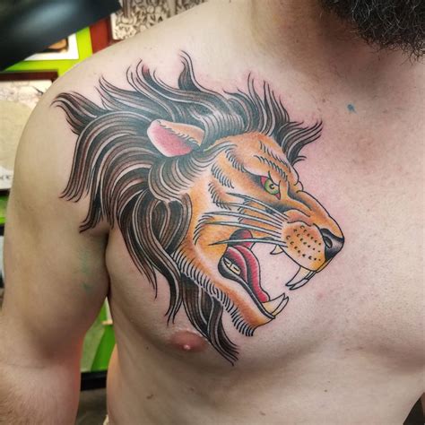 Top More Than 74 Lion On Chest Tattoo Best Ineteachers
