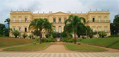 Fachada neoclássica do Palácio de São Cristóvão, na Quinta da Boa Vista ...