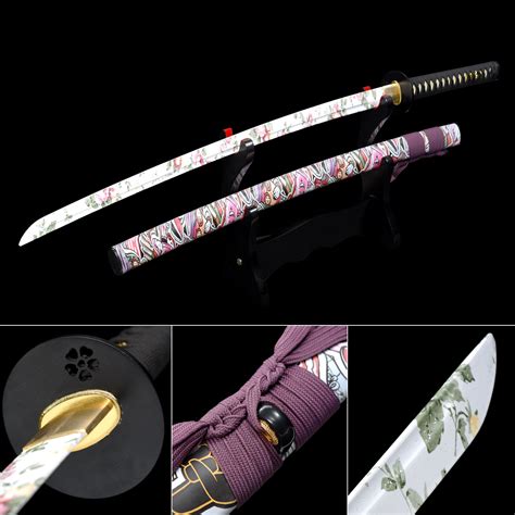 Handmade Aluminum White Blade Blunt Unsharpened Practice Katana Swords