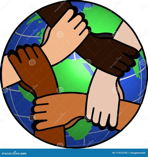 Hands Around The World Multi Cultural Diverse Humans Holding Hands