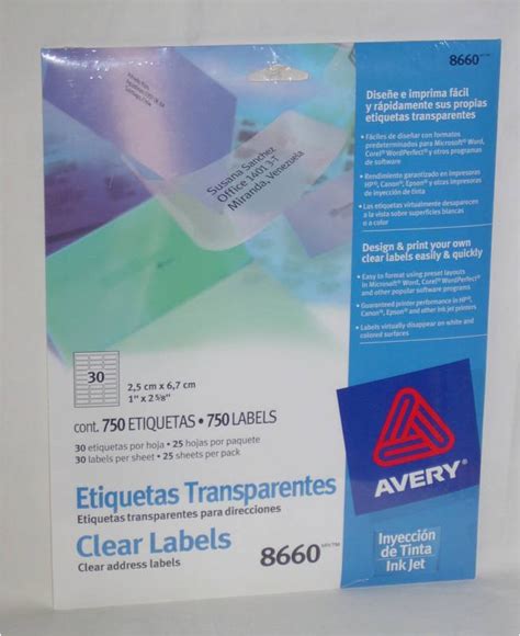 Free Avery Label Templates 8660 Avery 8660 750 Clear Address Labels 1