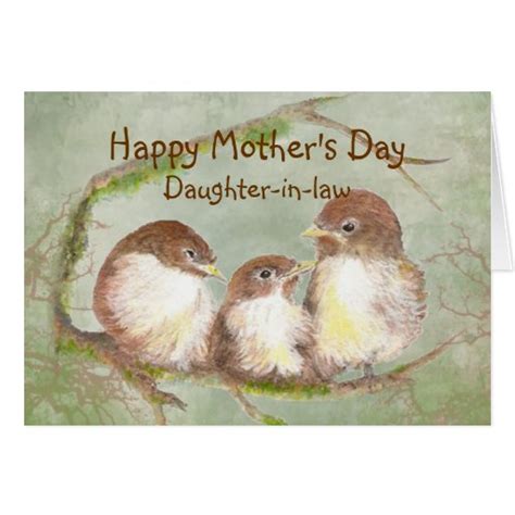 We did not find results for: Mother's Day Daughter-in-law Sparrow Bird Family Card | Zazzle