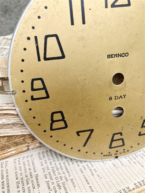 Vintage Metal Clock Face Dial Farmhouse Decor Industrial Salvage Fixer