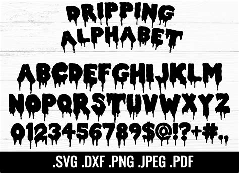 Dripping Font Svg Dripping Alphabet Dripping Cut Files Etsy Australia