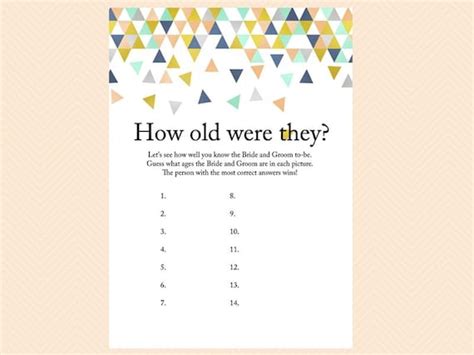 How Old Were They Guess The Age Game Modern Mint Geometric