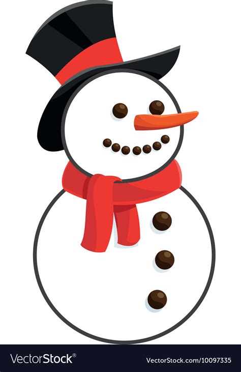 Happy Snowman Icon Royalty Free Vector Image Vectorstock
