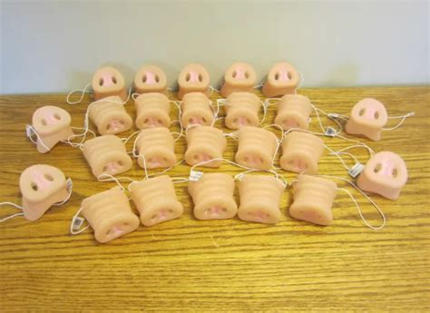 25 New Pig Noses Costume Accessory Mask Rubber Hog Boar Snout Nose Gag