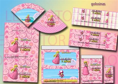 Kit Imprimible Invitaciones Princesa Peach 4900 En Mercado Libre