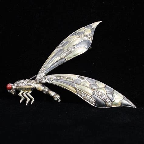 Lot Marcel Boucher Metallic Enamel Dragonfly Pin Broken Piece Missing