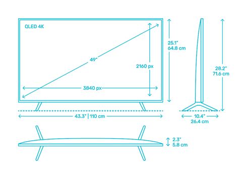 Samsung 49 Q60 Tv Dimensions And Drawings Dimensionsguide