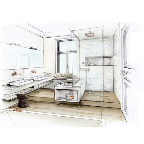 Modern Bathroom Sketch With Images Interior Design