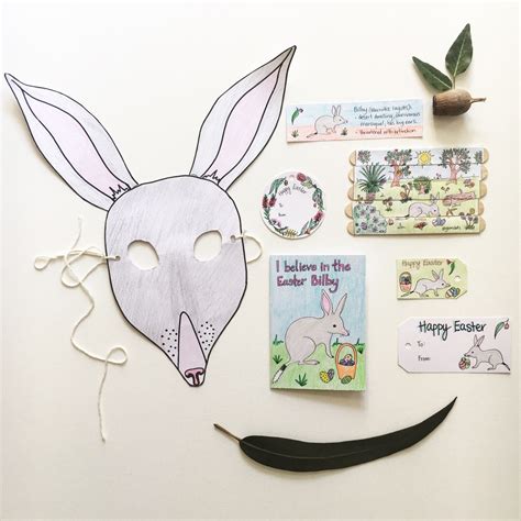 Easter Bilby Kids Activity Printable Bundle Colour In Nature Etsy