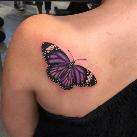 Beautiful Purple Butterfly Tattoo