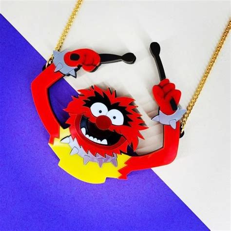 Muppet Necklace Animal Necklace Acrylic Jewellery Perspex Etsy Pet